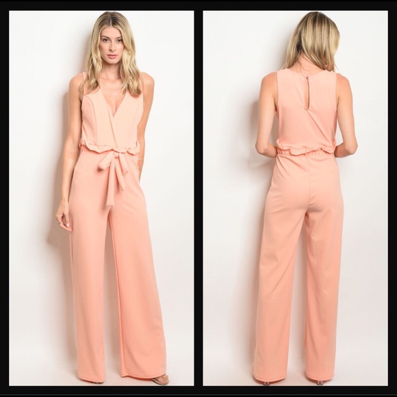 K Too Pants - 🆕 Peach V-Neck Jumpsuit